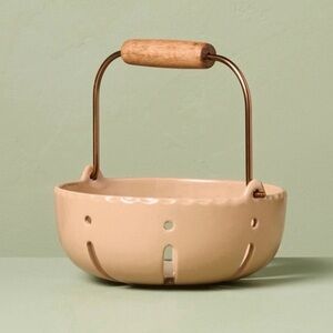 Stoneware Berry Serving Bowl with Handle Tan - Hearth & Hand™ with Magnolia